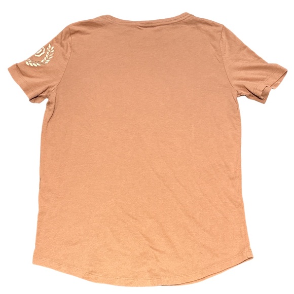 PINK VS women's orange sequin graphic tee, size XS. - Picture 2 of 2